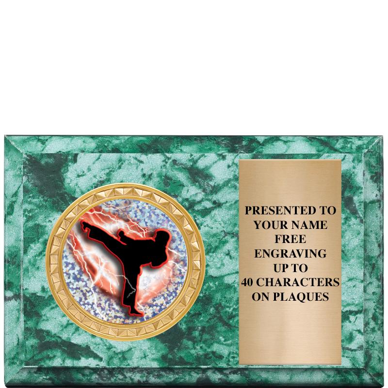 6" X 4" GREEN MBL INSERT PLQ