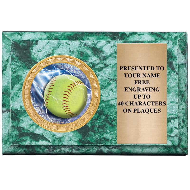 6" X 4" GREEN MBL INSERT PLQ