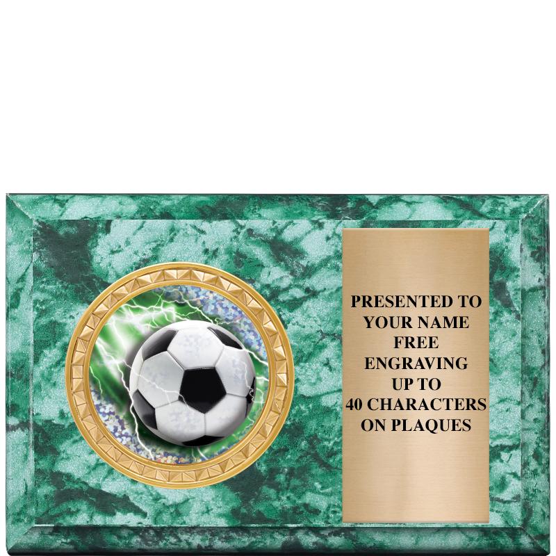 6" X 4" GREEN MBL INSERT PLQ