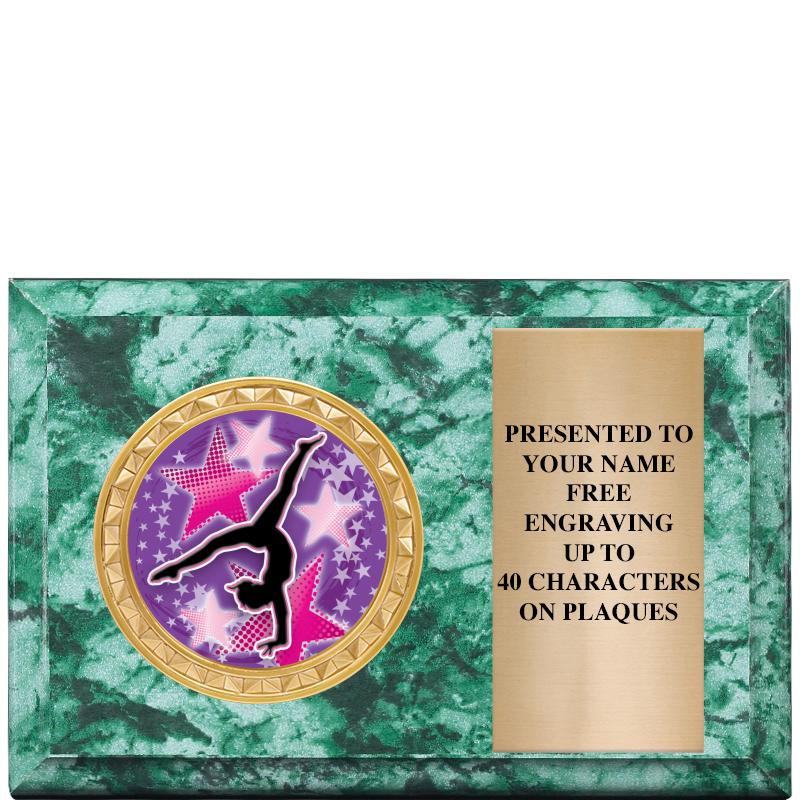 6" X 4" GREEN MBL INSERT PLQ