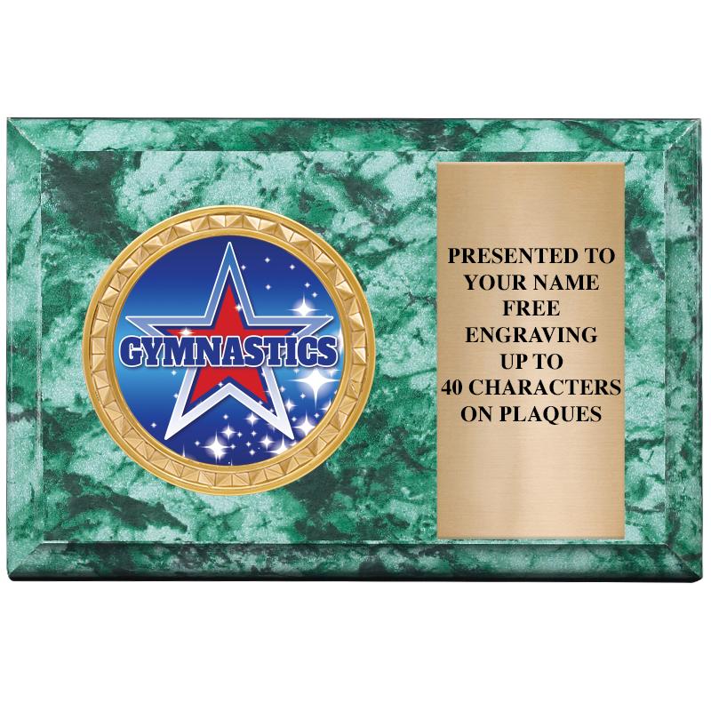 6" X 4" GREEN MBL INSERT PLQ