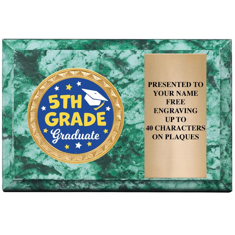 6" X 4" GREEN MBL INSERT PLQ