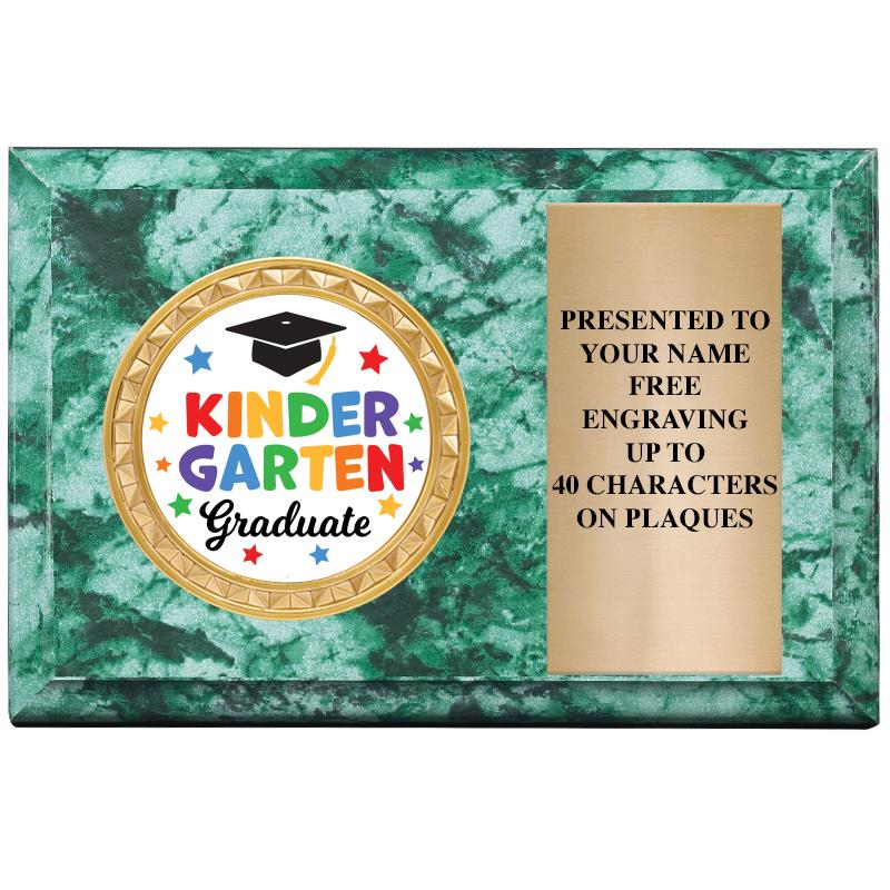 6" X 4" GREEN MBL INSERT PLQ