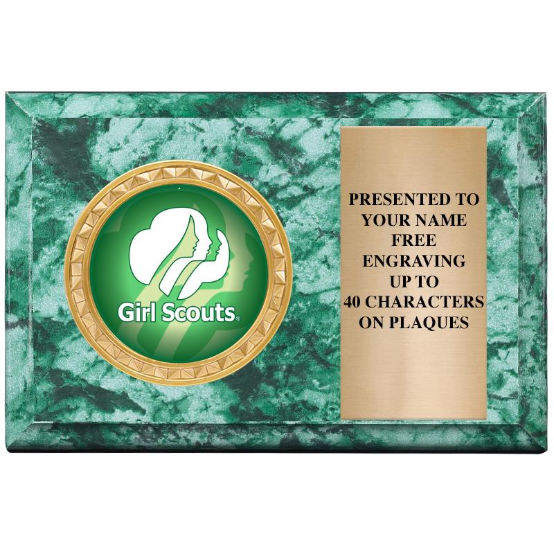 6" X 4" GREEN MBL INSERT PLQ