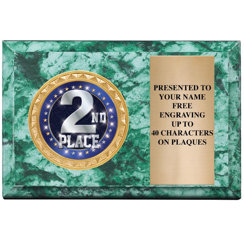 6" X 4" GREEN MBL INSERT PLQ