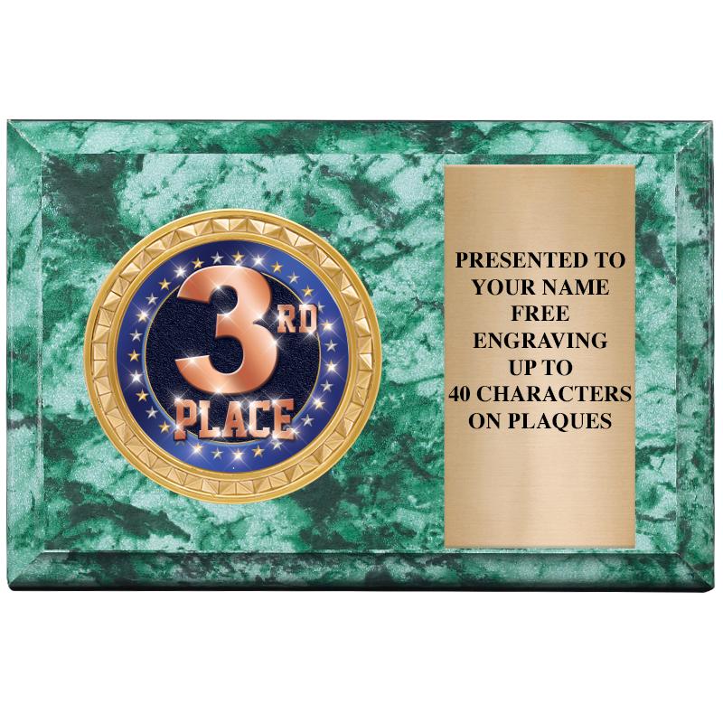 6" X 4" GREEN MBL INSERT PLQ