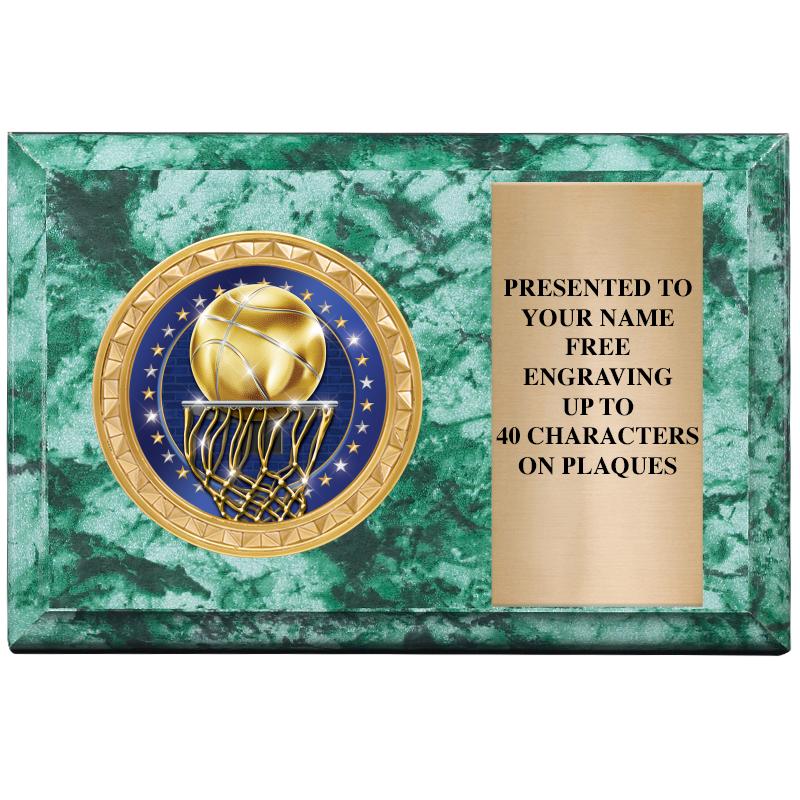 6" X 4" GREEN MBL INSERT PLQ