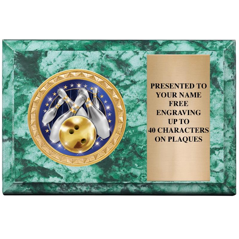 6" X 4" GREEN MBL INSERT PLQ