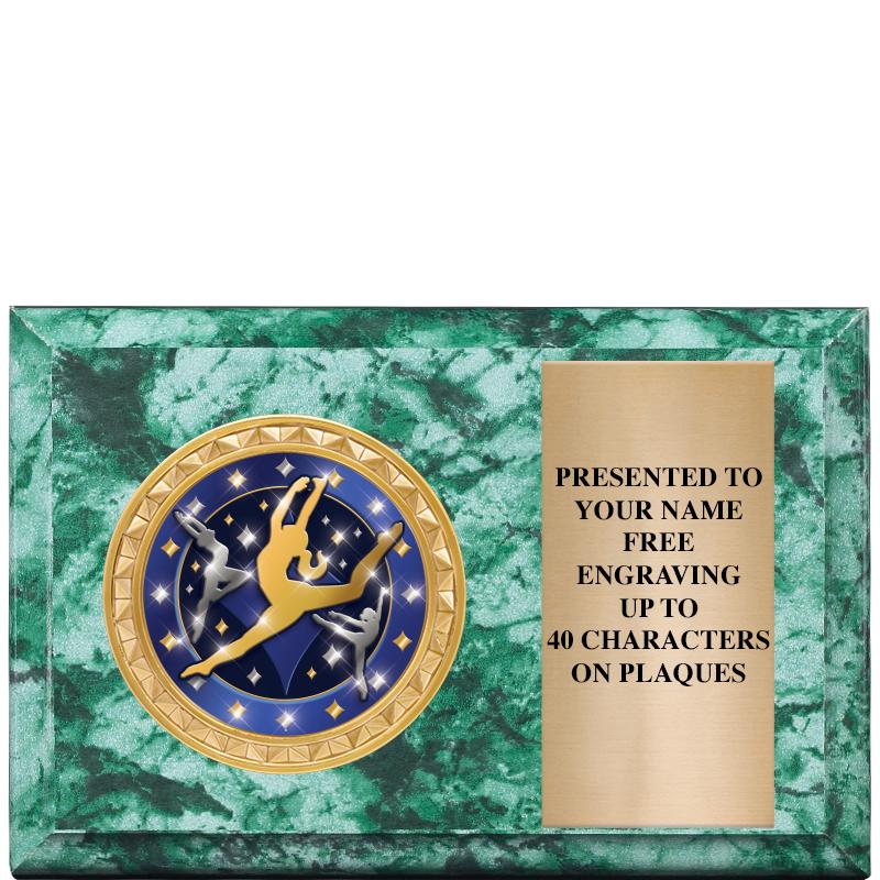 6" X 4" GREEN MBL INSERT PLQ