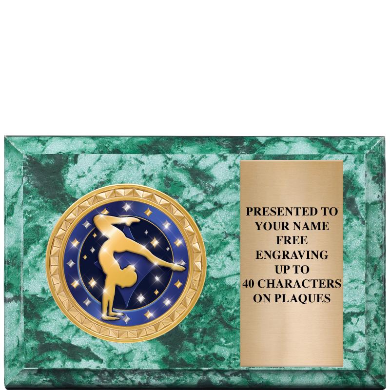 6" X 4" GREEN MBL INSERT PLQ