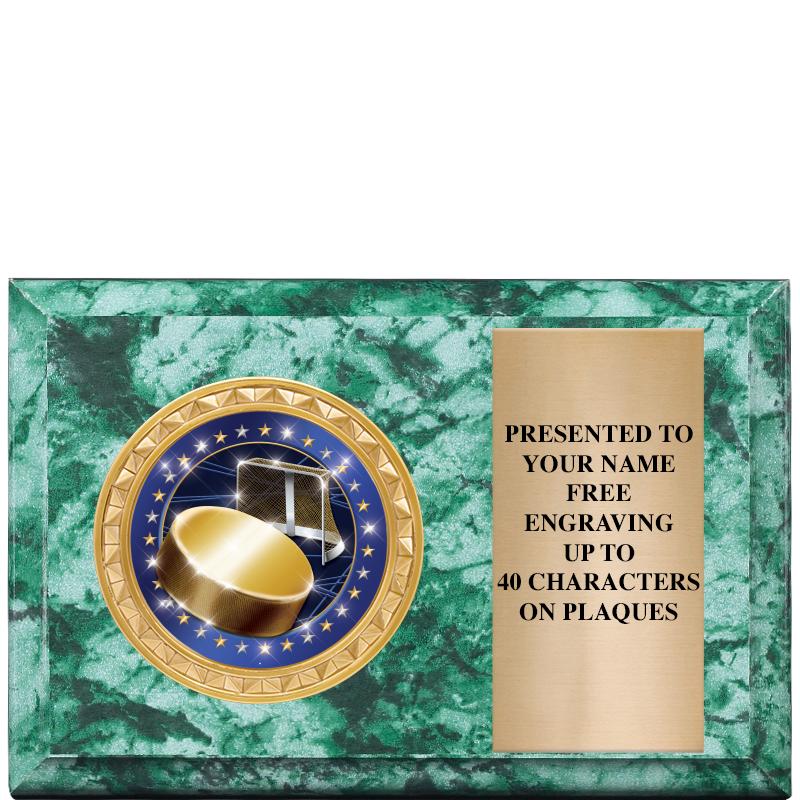 6" X 4" GREEN MBL INSERT PLQ