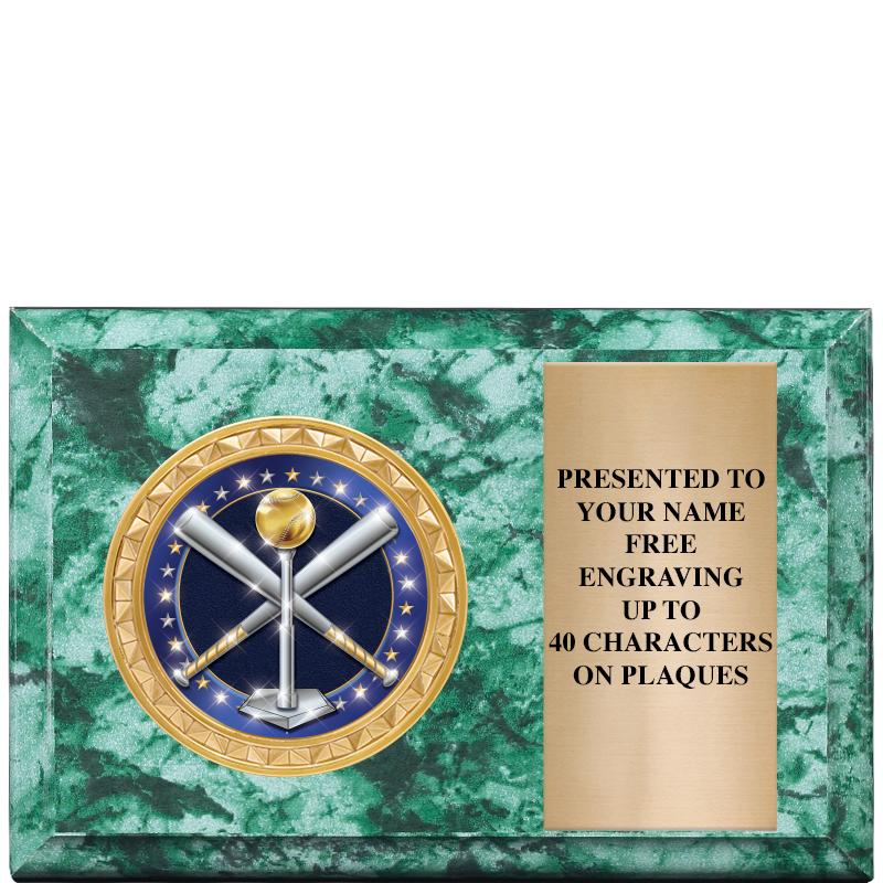 6" X 4" GREEN MBL INSERT PLQ