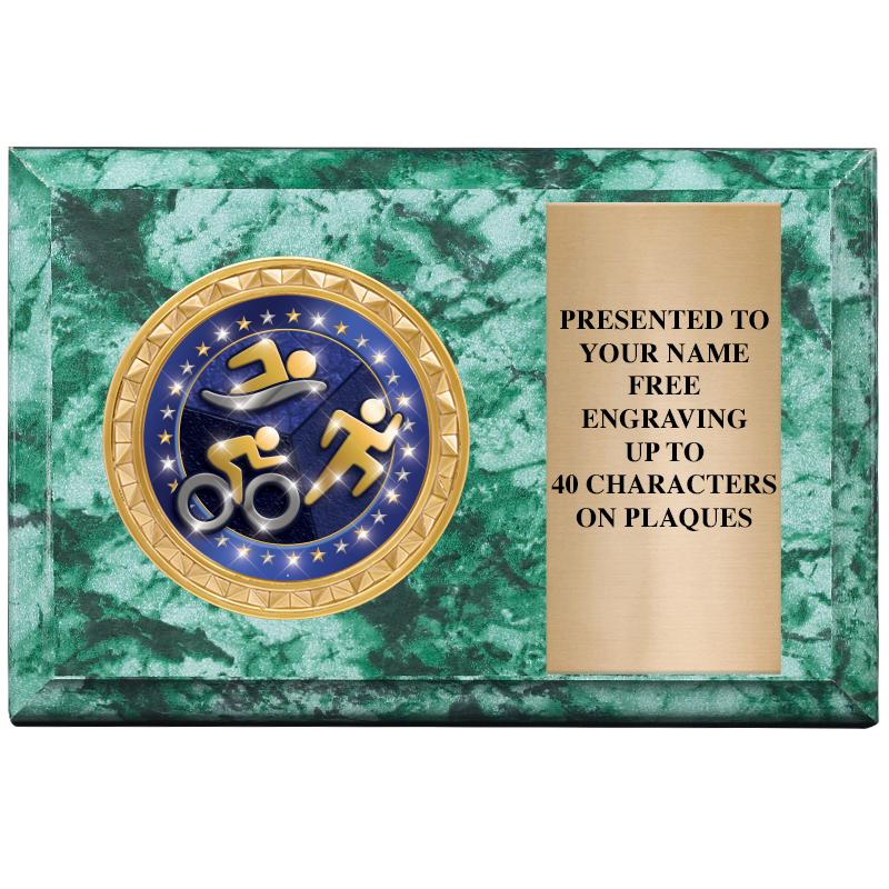 6" X 4" GREEN MBL INSERT PLQ