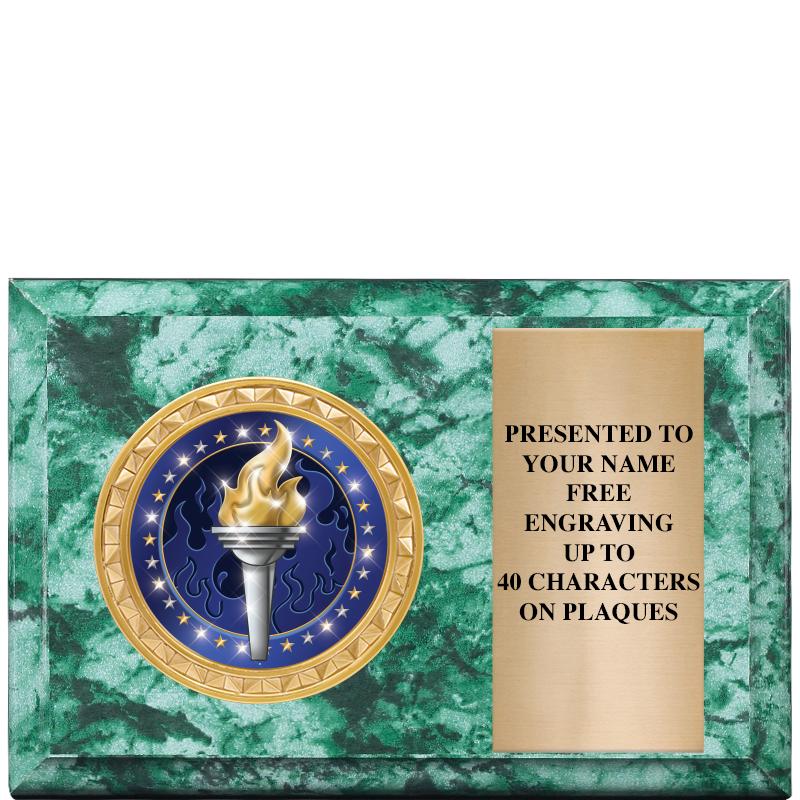 6" X 4" GREEN MBL INSERT PLQ