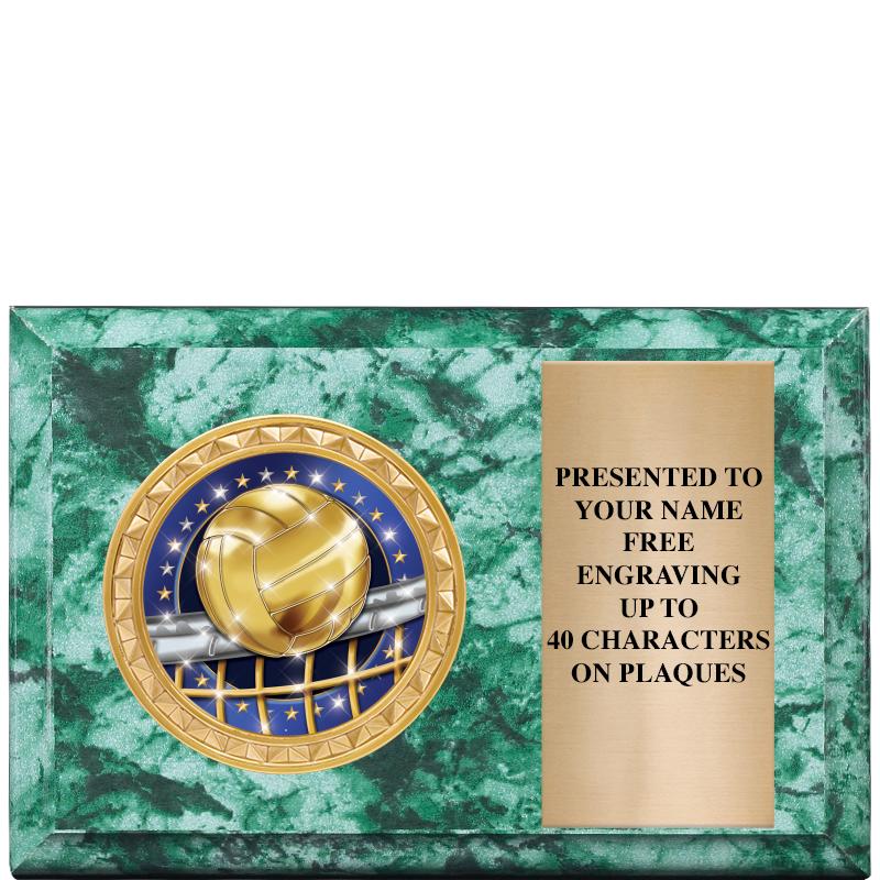 6" X 4" GREEN MBL INSERT PLQ