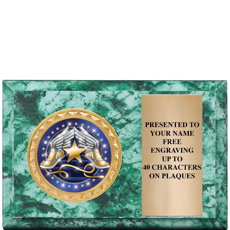 6" X 4" GREEN MBL INSERT PLQ