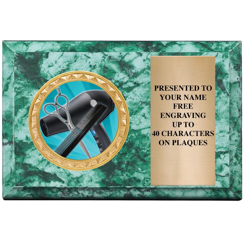 6" X 4" GREEN MBL INSERT PLQ