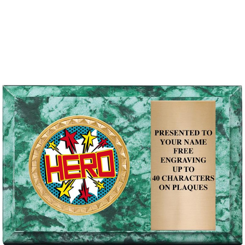 6" X 4" GREEN MBL INSERT PLQ