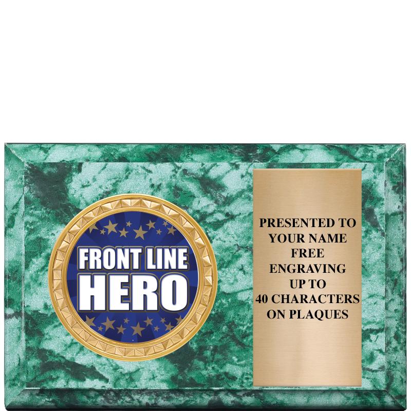 6" X 4" GREEN MBL INSERT PLQ