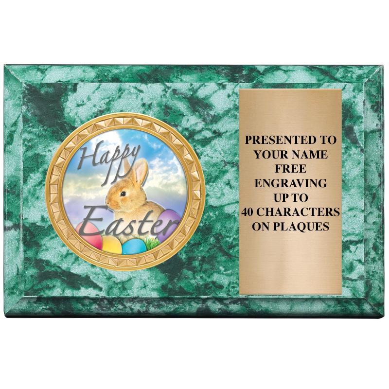 6" X 4" GREEN MBL INSERT PLQ