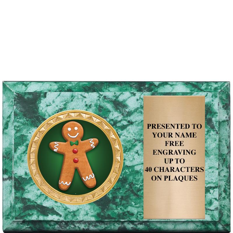 6" X 4" GREEN MBL INSERT PLQ