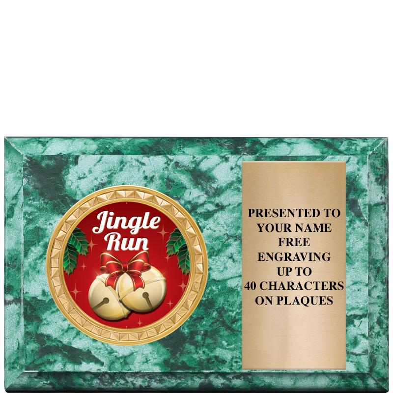 6" X 4" GREEN MBL INSERT PLQ