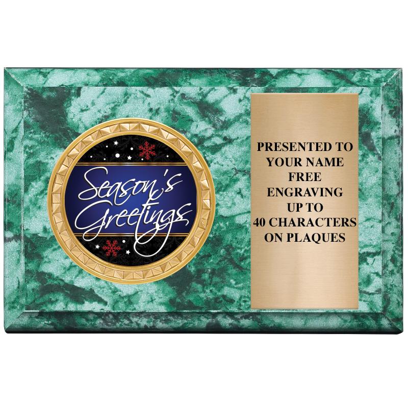 6" X 4" GREEN MBL INSERT PLQ