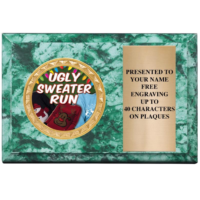 6" X 4" GREEN MBL INSERT PLQ