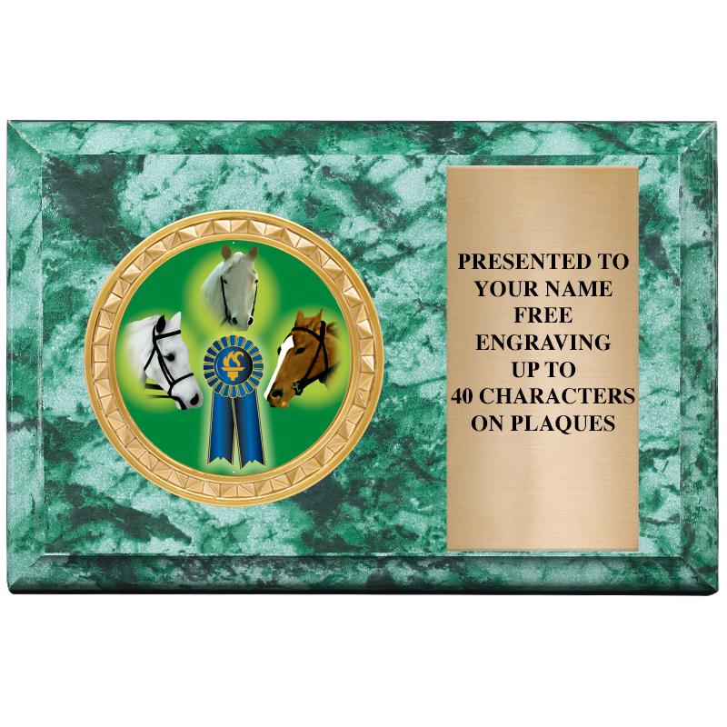 6" X 4" GREEN MBL INSERT PLQ