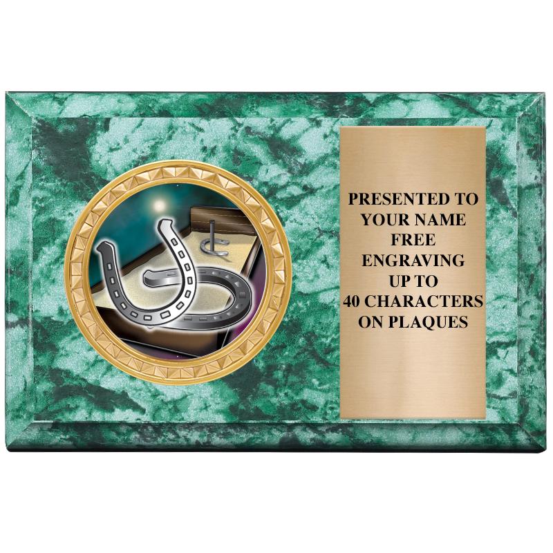 6" X 4" GREEN MBL INSERT PLQ