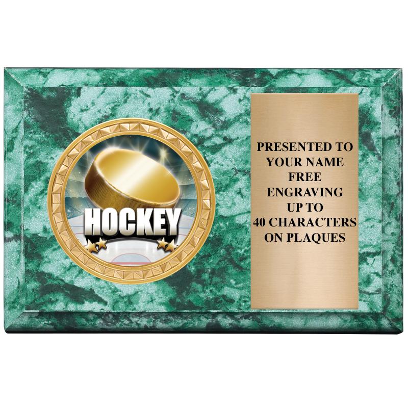 6" X 4" GREEN MBL INSERT PLQ