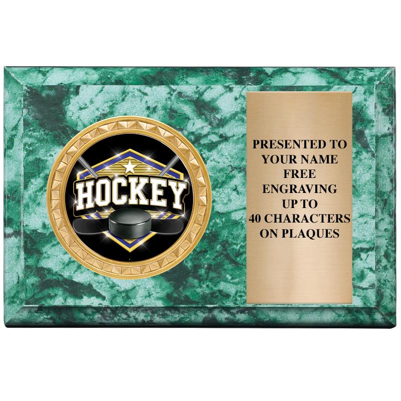 6" X 4" GREEN MBL INSERT PLQ