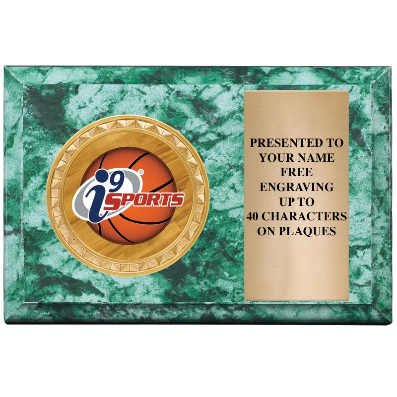 6" X 4" GREEN MBL INSERT PLQ