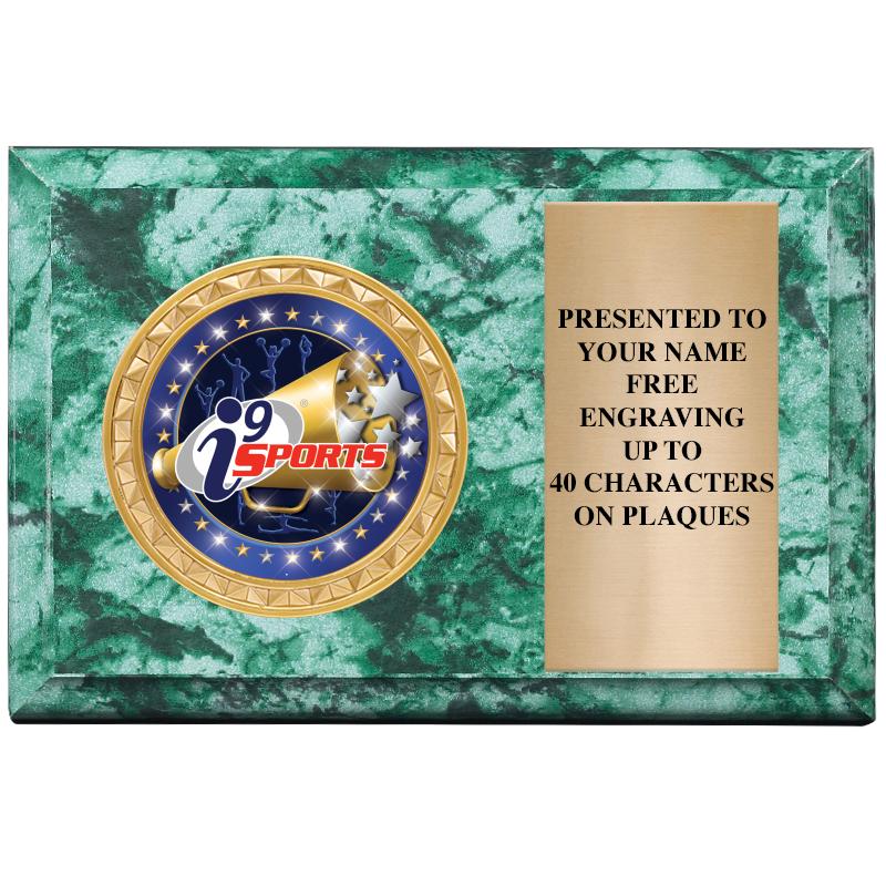 6" X 4" GREEN MBL INSERT PLQ