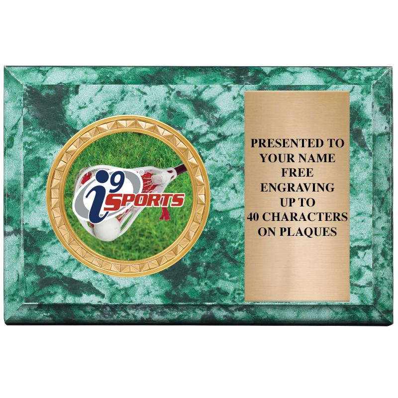 6" X 4" GREEN MBL INSERT PLQ
