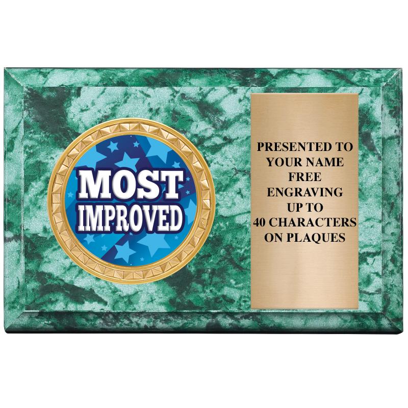 6" X 4" GREEN MBL INSERT PLQ