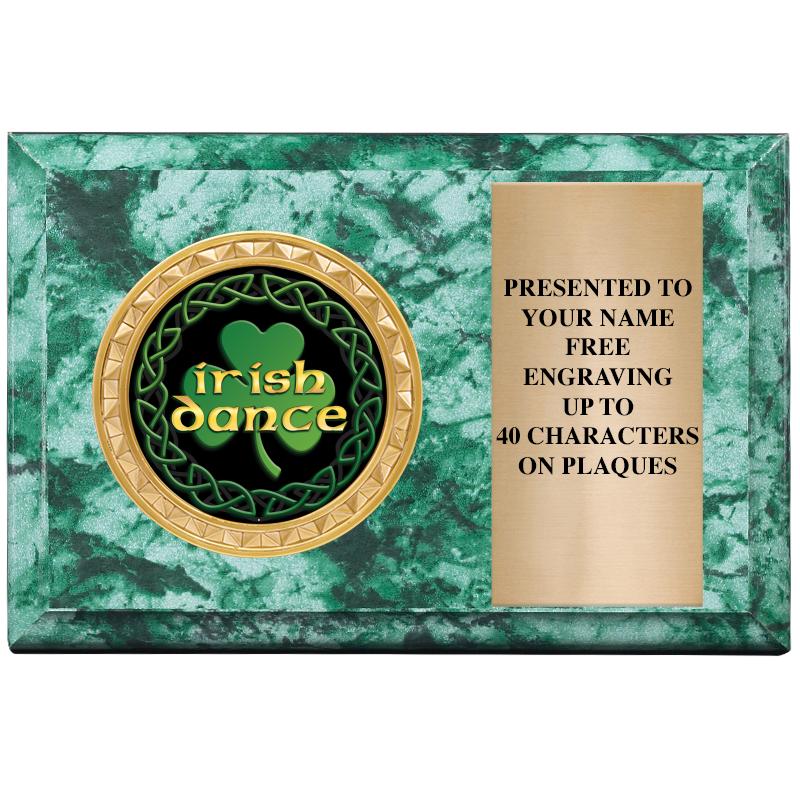 6" X 4" GREEN MBL INSERT PLQ