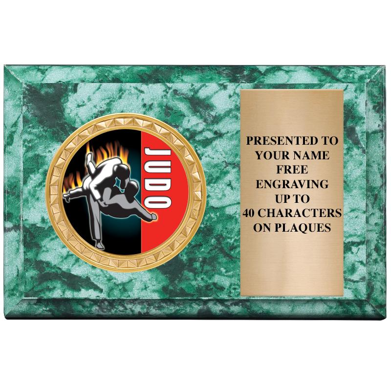 6" X 4" GREEN MBL INSERT PLQ