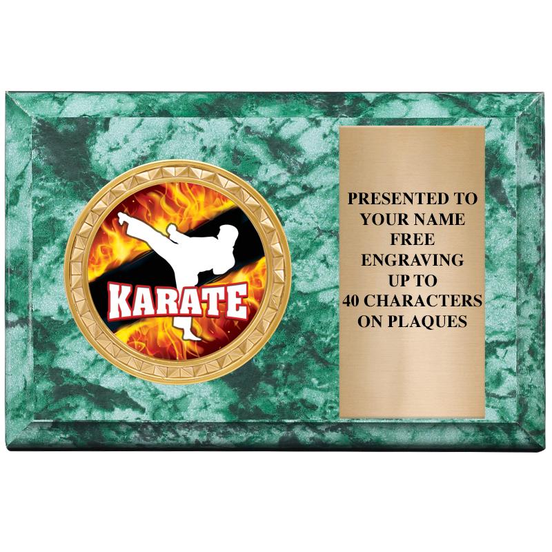 6" X 4" GREEN MBL INSERT PLQ