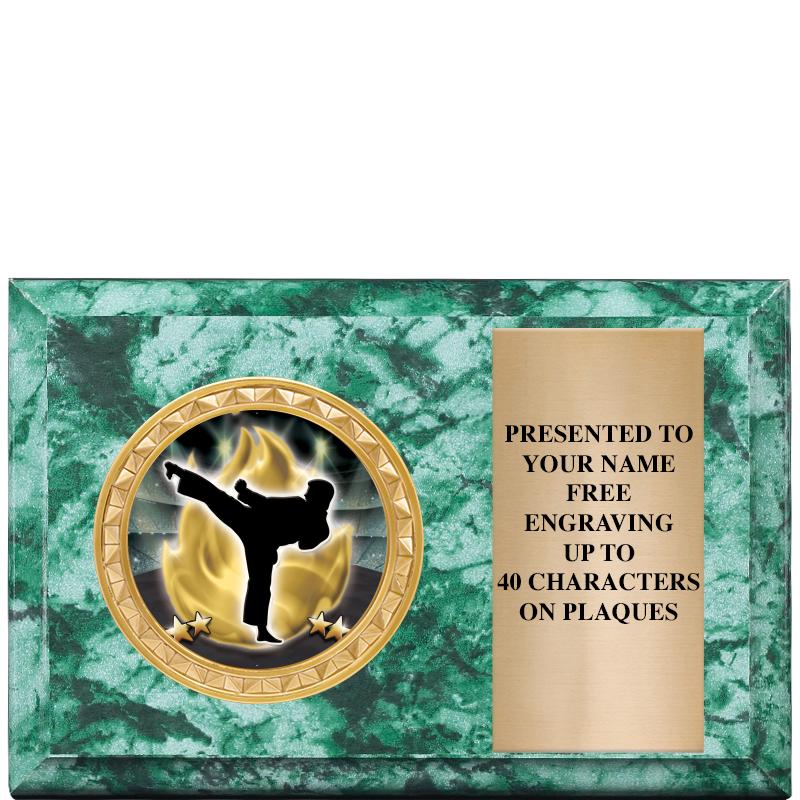 6" X 4" GREEN MBL INSERT PLQ