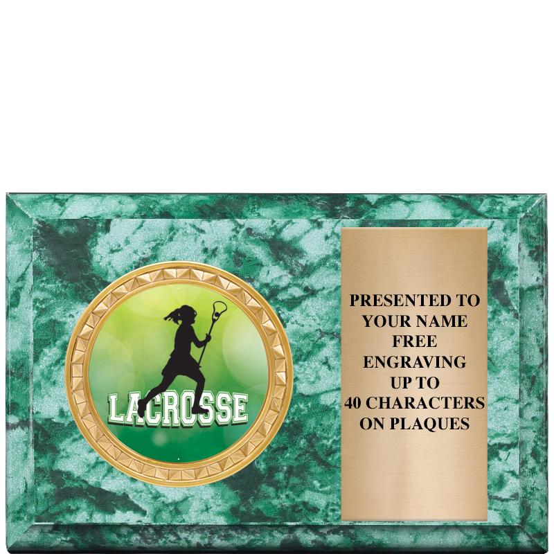 6" X 4" GREEN MBL INSERT PLQ