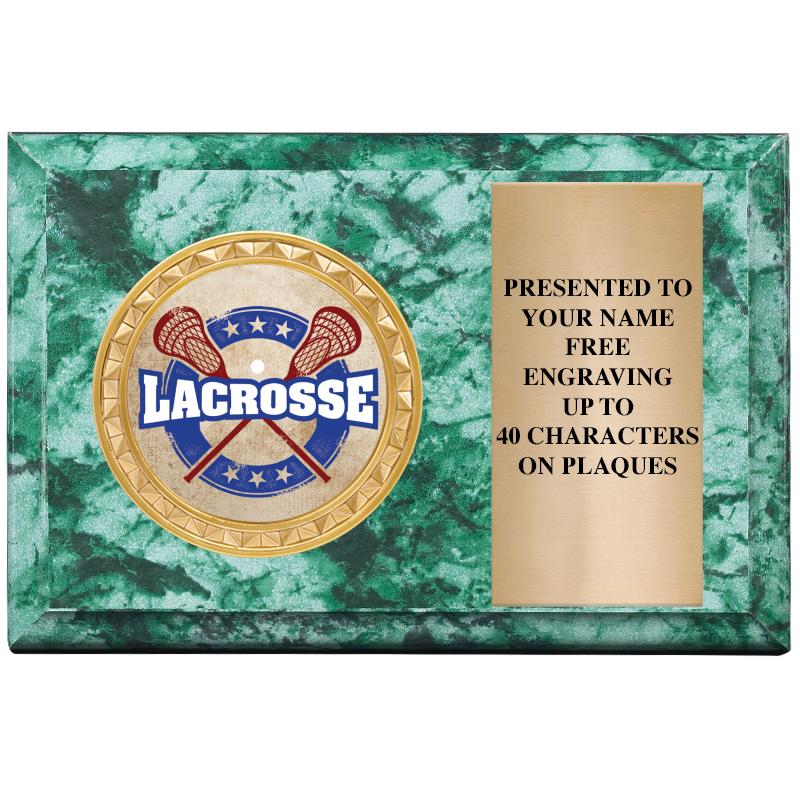 6" X 4" GREEN MBL INSERT PLQ