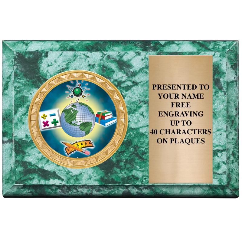 6" X 4" GREEN MBL INSERT PLQ