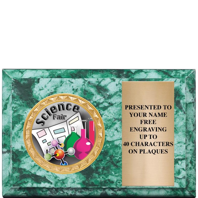 6" X 4" GREEN MBL INSERT PLQ