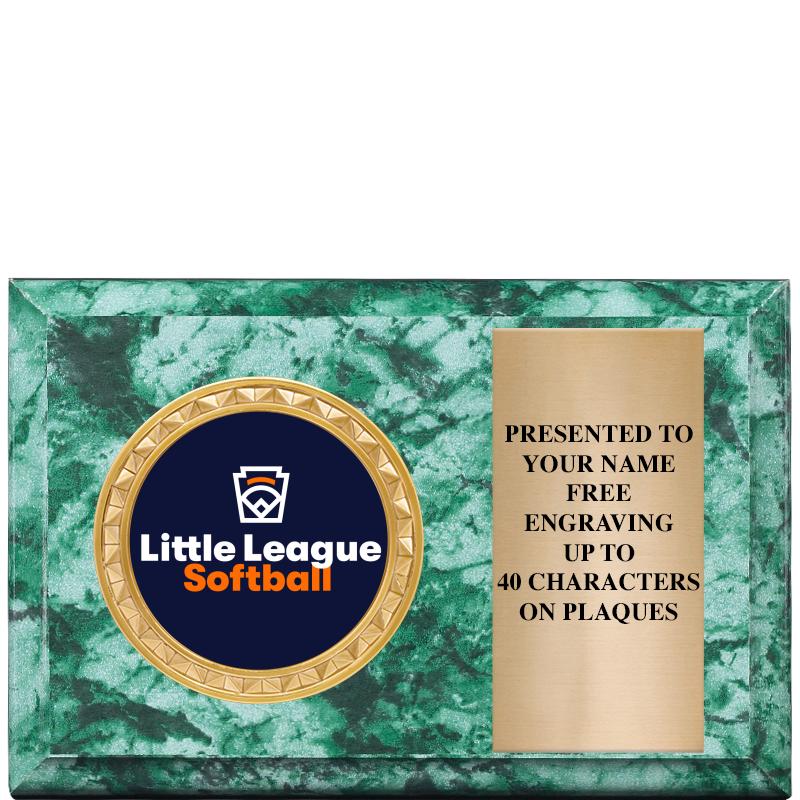 6" X 4" GREEN MBL INSERT PLQ