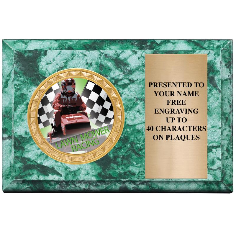 6" X 4" GREEN MBL INSERT PLQ