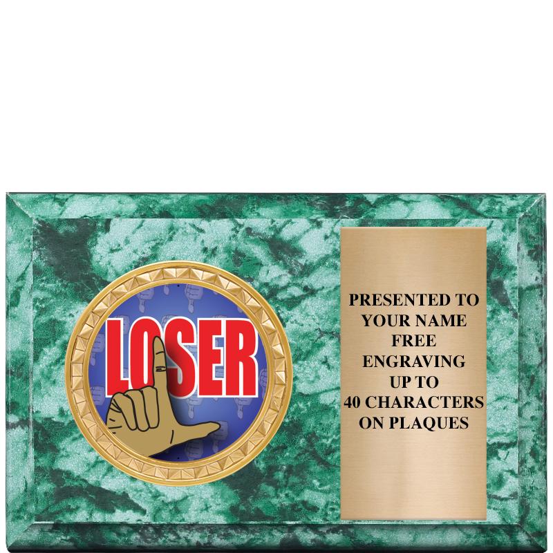 6" X 4" GREEN MBL INSERT PLQ