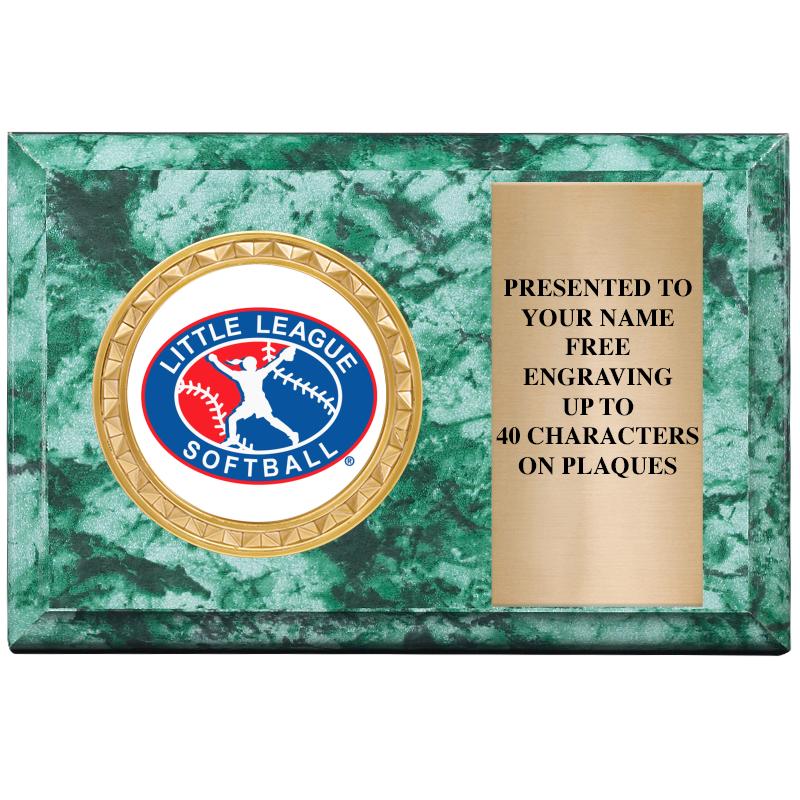 6" X 4" GREEN MBL INSERT PLQ