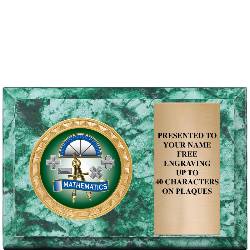 6" X 4" GREEN MBL INSERT PLQ