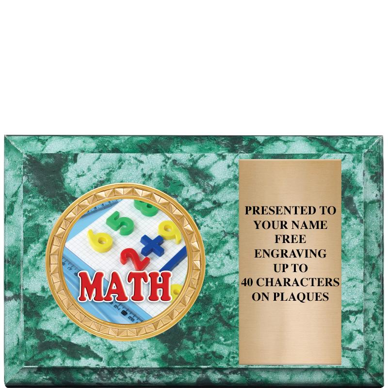 6" X 4" GREEN MBL INSERT PLQ